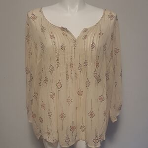 Torrid Cream Floral Blouse